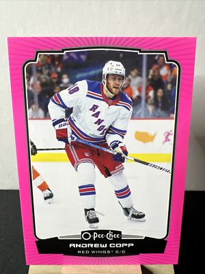 2022-23 UD O-Pee-Chee OPC Base Neon Pink Andrew Copp 44/75 Rangers Red Wings