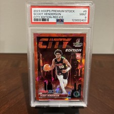 2023-24 NBA Hoops Premium Stock -Scoot Henderson Red Ice City Edition /99 Rookie