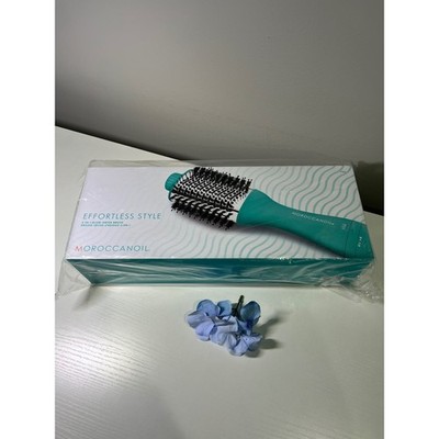 NEW Moroccanoil Effortless Style 4-in-1 Blow-Dryer Brush Teal Round Brush Curler