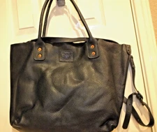 NEW Will Leather Goods Dark Navy Large Leather Tote w/ Pillow 31567R Navy