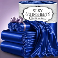 Decolure Luxury Satin Bed Linen Set Soft Breathable Fitted Sheets in 5 Colors