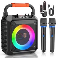 Karaoke Machine for Adults  Kids, Portable Bluetooth Karaoke Speaker with 2