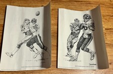 VINTAGE 1981 ARCHIE MANNING  AND TOMMY MEYER SET SAINTS SHELL OLD POSTER 11 X 14