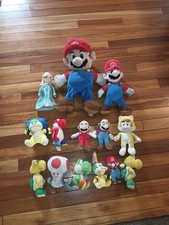 Super Mario Bros Nintendo Figures Mario Stuffed Plush Lot of 13 See Pics