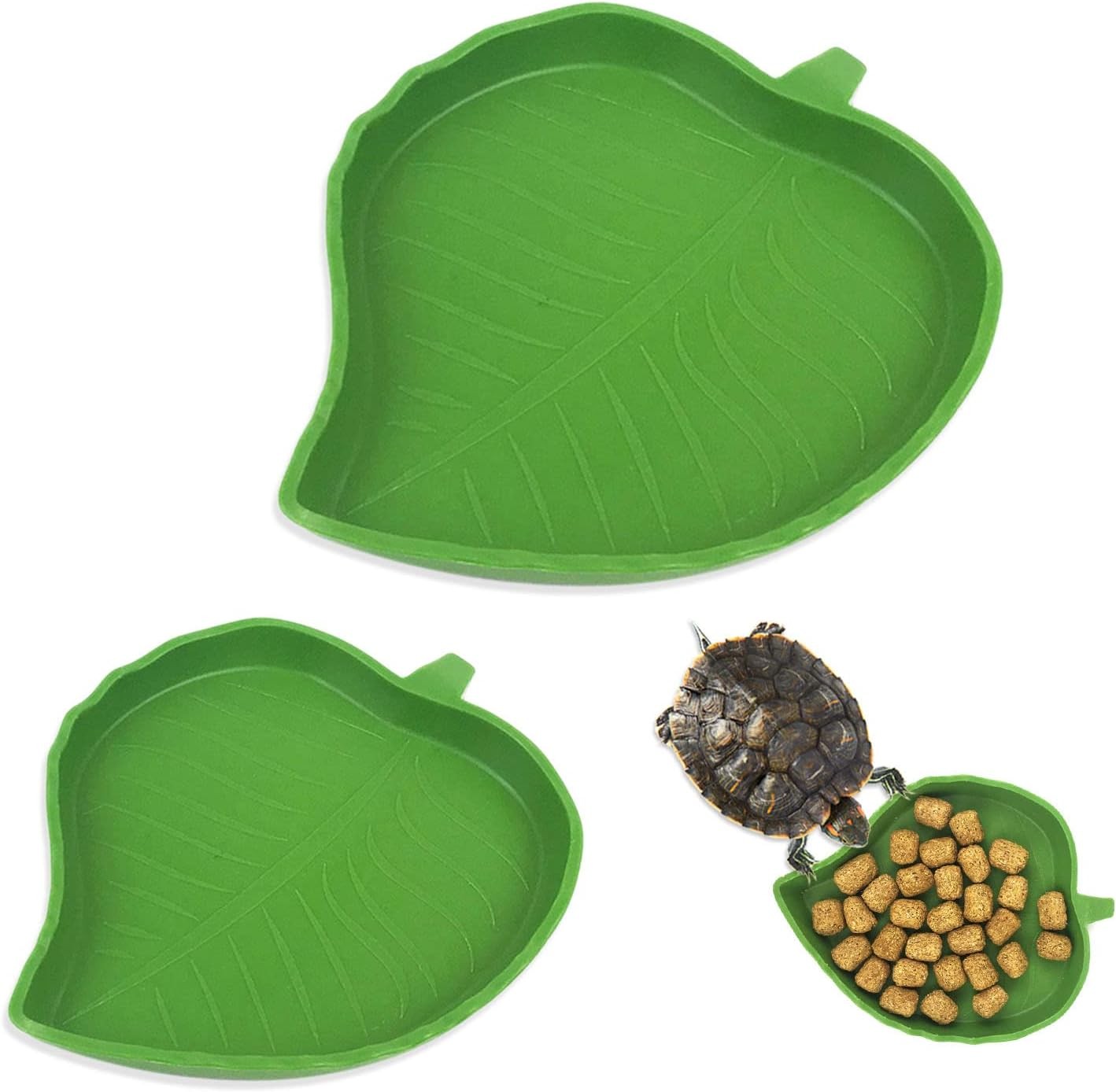 2 Pieces Reptile Food Water Bowls Reptile Feeder Accessories for Tortoise Corn