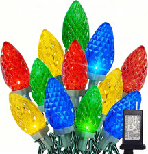 C9 Christmas String Lights, 100 LED 66 FT Waterproof Connectable Green Wire Fair