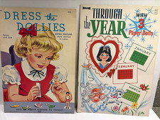 Vintage Original Uncut Paper Dolls-Dress the Dollies and Through the Year