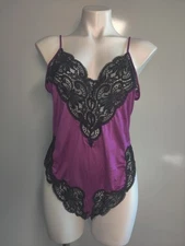 Vintage Wonder Maid Rare Purple Nylon Lace Teddy Lingerie Size 36 USA Union Made