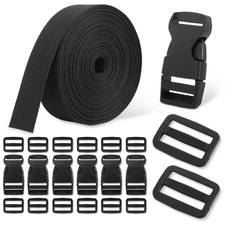 Buckle & Strap Kit 6 Yards 1 Inch Wide Polyester Webbing Than Nylon 6 Plastic