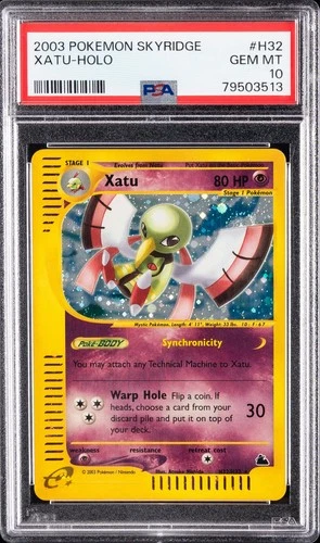 2003 POKEMON SKYRIDGE #H32 XATU-HOLO PSA 10