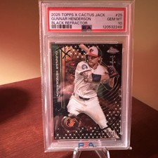 Gunnar Henderson 2025 Topps Chrome Cactus Jack Black 2/10 PSA 10 Number Match!