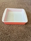 1950s VINTAGE 8" Pyrex *FLAMINGO PINK* 222 D-38 SQUARE Baking PAN Casserole DISH