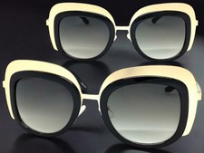 EXAGGERATED Classic Funky Vintage 70s Retro SUNGLASSES Unique Black  Gold Frame