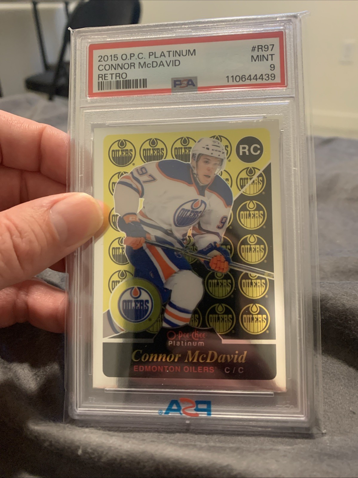2015 OPC Platinum Retro Connor McDavid RC PSA 9 view 1