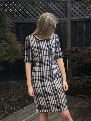 Neiman Marcus Black & White Stripe Dress Size Large