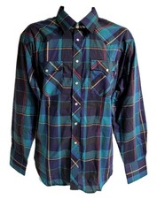 Vintage Authentic Western Youngbloods Men's Size XL Plaid Pearl Snap Shirt