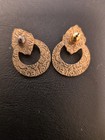 Vtg GP filigree pink white pierced Cameo Earrings — photo 7