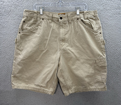 CE Schmidt Shorts Mens 38 Tan Duck Canvas Relaxed Carpenter Workwear Grunge Y2K