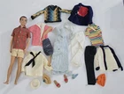 J-175 VINTAGE 1960'S MATTEL BARBIE BRUNETTE KEN DOLL WITH TAGGED CLOTHING