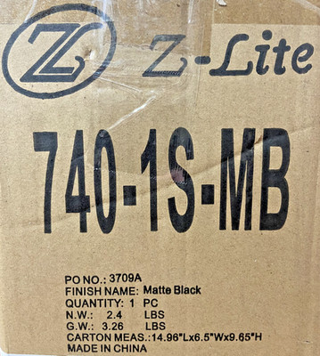 Z-Lite 740-1S-MB Beau Wall Sconce Wall Light in Matte Black