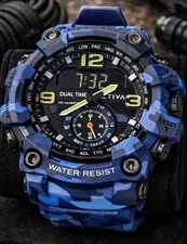 Activa X Invicta BlackOps Digital Men's Watch-56mm, Camouflage,Blue ACW1637-003