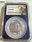 Standing lib.25 1928 NGC, 1942 Walking Liberty .50 Unc 2000 Silver Round I Oz S