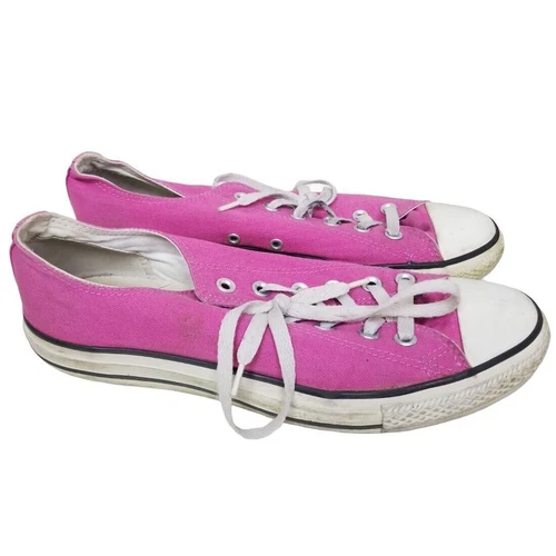 Scarpe sneakers basse stringate Converse unisex donna 9 uomo 8 rosa tela