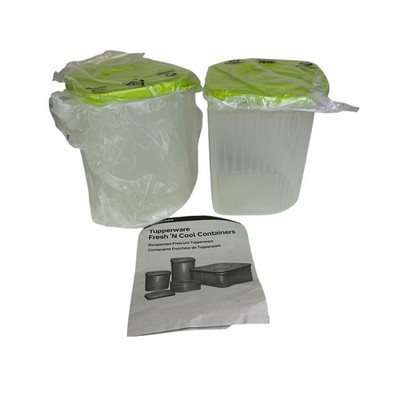 Tupperware Fresh N Cool Set of 2 Medium Modular Containers 4.25 Cup Green