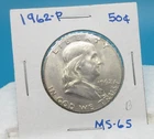 1962-P Franklin Fifty Cent Piece / Half Dollar / Mint State 65 (B)