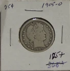 1905 O US Barber Silver Quarter Slightly Better Date VG