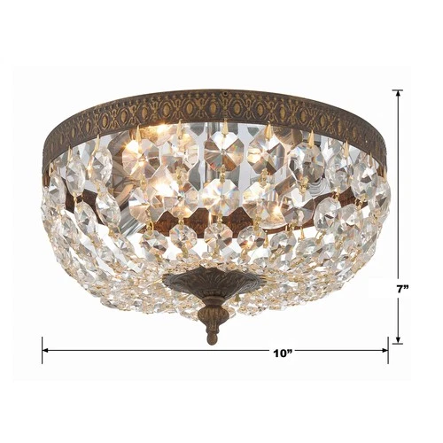 Crystorama Basket Crystal 10" Wide Bronze Ceiling Light - Picture 6 of 7