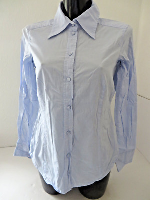 ESPRIT ° taillierte Bluse Gr. 38 hellblau Langarm Damen Teenager Kleidung Bluse