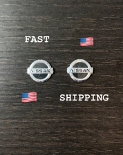 NEW NISSAN 2pcs 13.3mm x 11.4mm Key Fob Emblem Sticker Logo Remote Badge USA