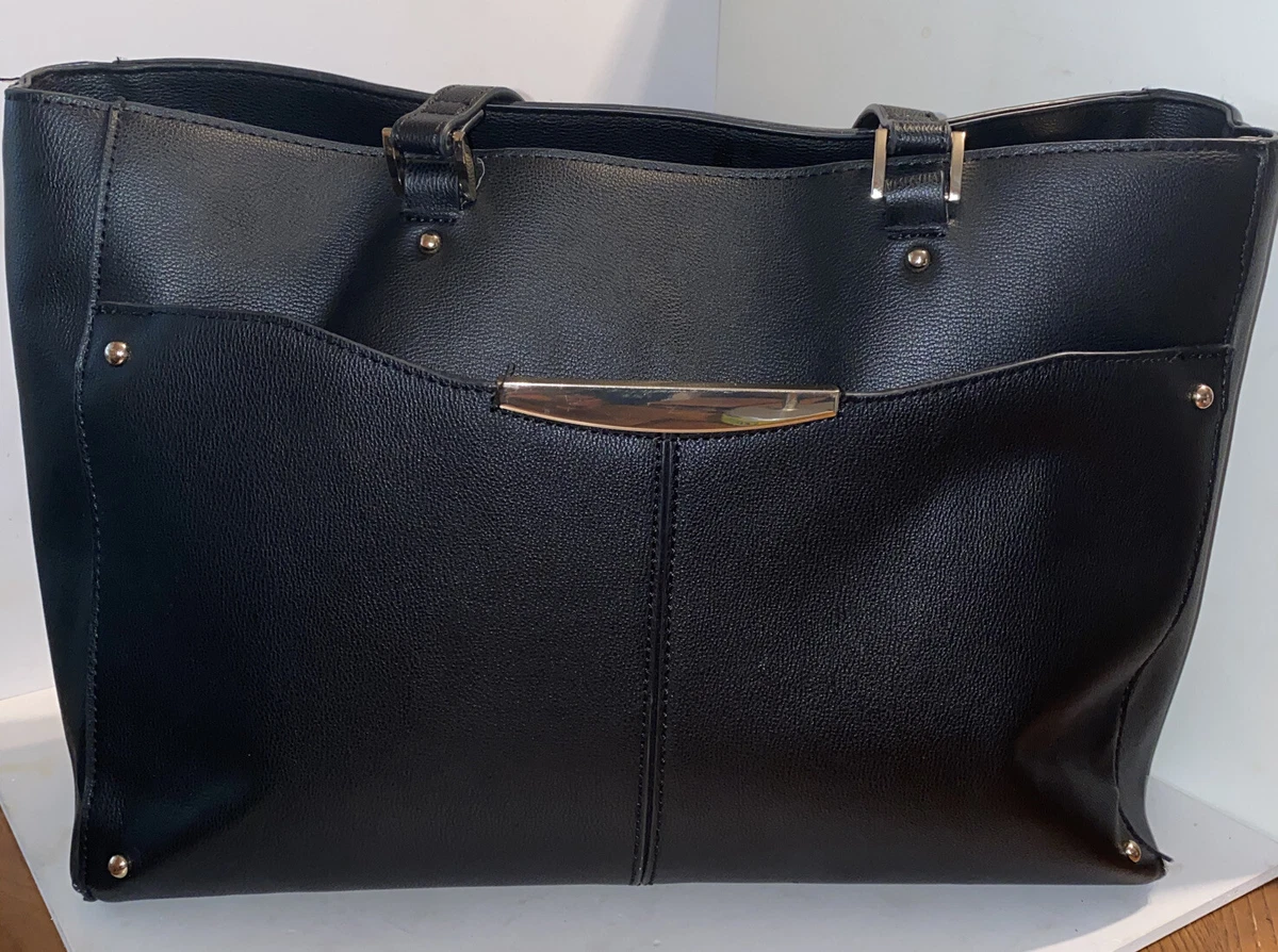 Black leather tote purse new arrivals