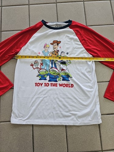 Adult Size Medium Christmas Toy Story 4 Pajamas "Joy To The World" Buzz Woody - Picture 5 of 10