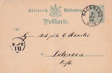 Postkarte von Backnang nach Tübingen aus dem Jahr 1890 wertvoll