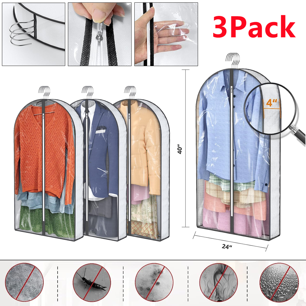 Coat Closet Clear Plastic Hanging Garment Bags 40
