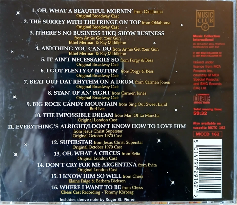 THE MAGIC OF THE MUSICALS - Original Cast Recordings - CD-Album / 1994, MCCD 162 - Bild 3 von 3