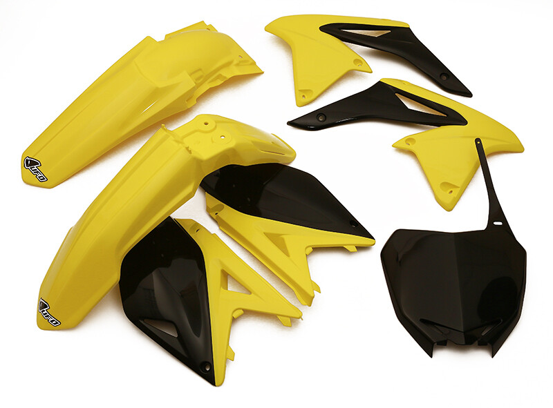Kit plastique Suzuki RMZ 250 flexible anti-UV jaune réplique OEM