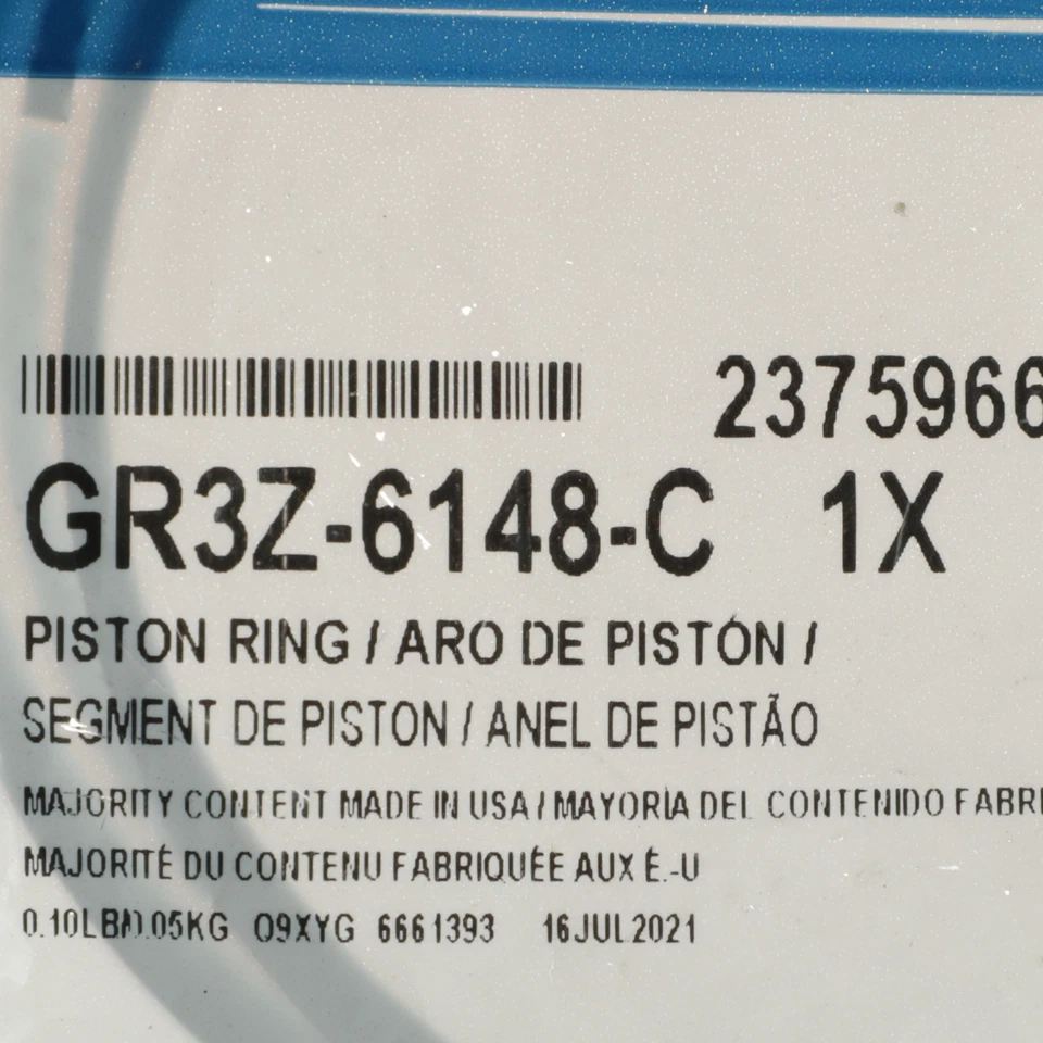 Anillos de pistón del motor GR3Z-6148-C nuevos OEM Ford Shelby 350GT 2015-2020 Foto 4 de 4
