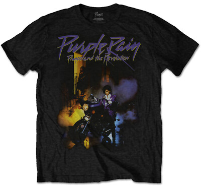 Prince Purple Rain Black T-Shirt Plus Sizing NEW OFFICIAL | eBay