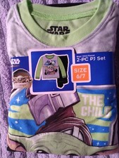 Boys 6/7 Star Wars Mandalorian Baby Yoda The Child 2 Piece Pajama Sleep Set