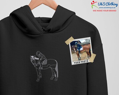 Personalisierter Hoodie individuell Haustier Skizze Umriss bestickt Unisex Erwachsene Geschenk Top