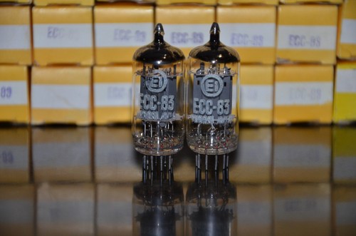 ECC83 12AX7 EI Yugoslavia Telefunken Long Smooth Plates 17mm NOS Matched Pair - Picture 10 of 12