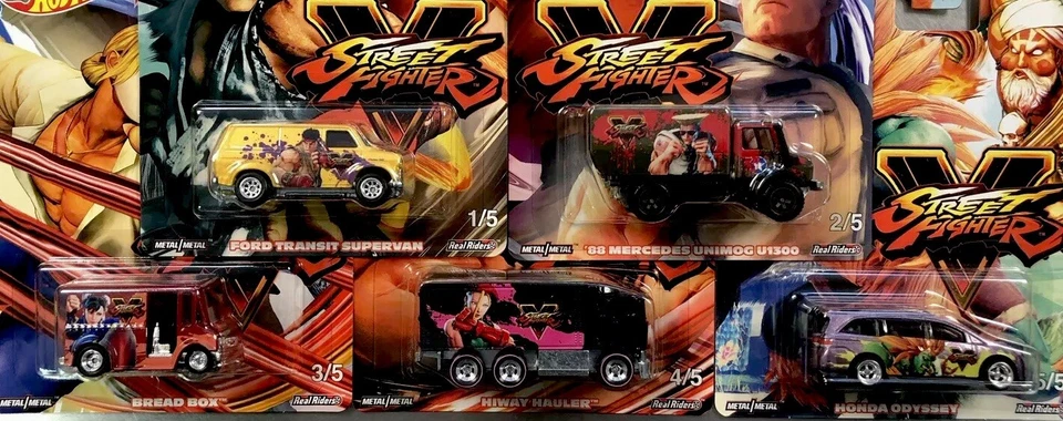  HOT WHEELS CAPCOM ( SET OF 5 ) STREET FIGHTER HAULER ODYSSEY UNIMOG FREE SHIP - Image 3 of 3