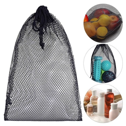 Black Drawstring Bag Mesh Camping Bag Travel Separator Travel Tool eBay