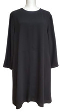 Wilfred M Black Shift Dress 3/4 Sleeve Pockets Lined Keyhole
