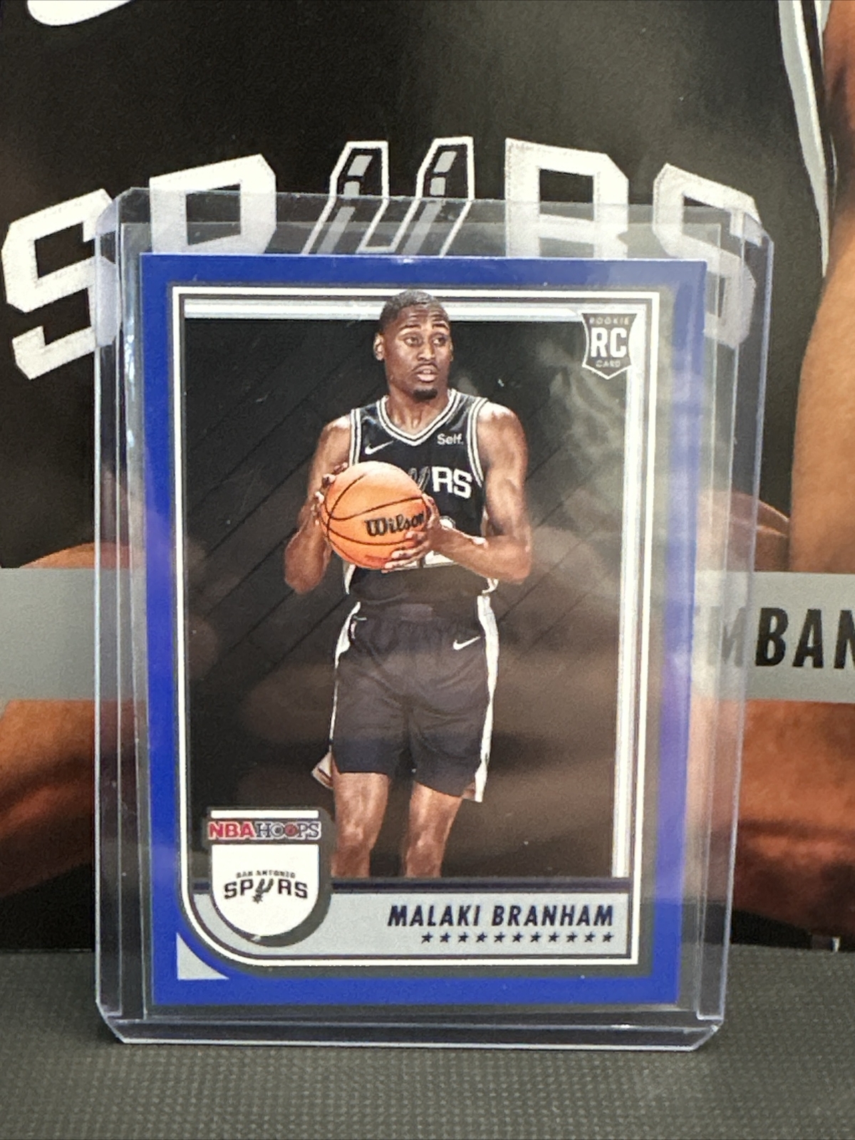 Malaki Branham 2022-23 NBA Hoops Rookie Blue Parallel RC #250 Spurs