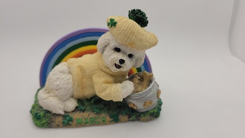 Danbury Mint Dog Calendar Month Bichon Frise Miniature Collectable Figurines