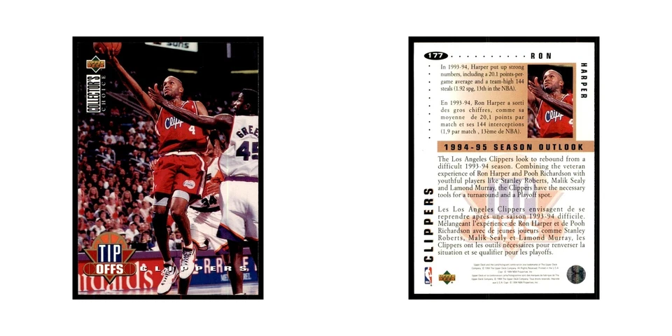 1994 Upper Deck Collector's Choice Ron Harper Clippers #177 - Image 3 of 3
